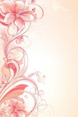 Pink and orange floral arrangement illustrated on a light background