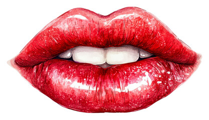 Obraz premium Vibrant lip digital graphic design creative cut out