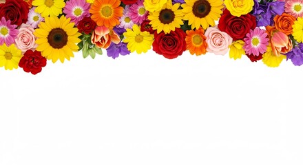 鮮やか色彩 花束 横長背景
