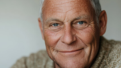 Obraz premium Serene Elderly Man with Blue Eyes 