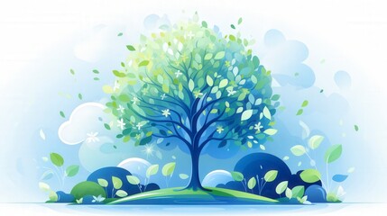 "Lush Green Tree Illustration"
