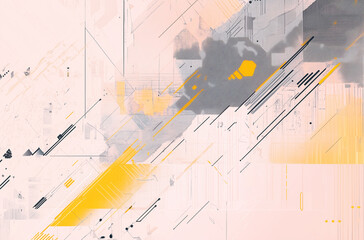Subtle Grey and Yellow Patterns on Light Pink Background Creating Soft and Calming Visual Harmony