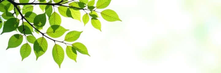 Naklejka premium Branches with leaves isolated on white background, white background, nature, tree parts