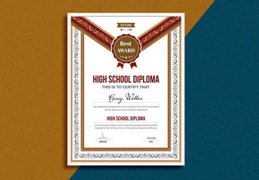 Certificate Design Template Layout