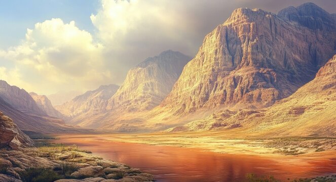 Edom: The Majestic Mountains of the Arava Plain Rising Above the Reddish Silt
