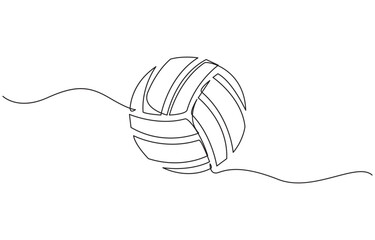 Continuous line drawing of ball. Volley ball one line art, Volleyball line icon design, Volley Ball, Volleyball icon in thin line style.
