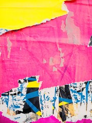 grunge punk ripped paper posters magazine collage layered glued wrinkled background with copy space 