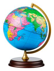 Exploring global geography classroom educational globe indoor top view cut out