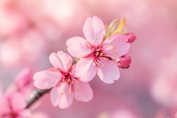 Fototapeta premium Cherry blossom flower a brunch blossoms flowers background.