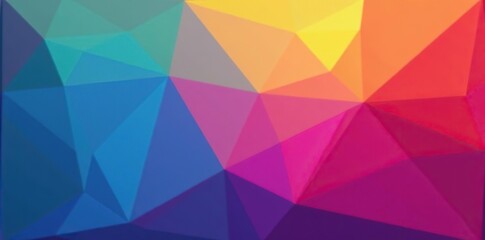 Fototapeta premium Low poly rainbow colored triangle background, origami style, multicolor backdrop, vector illustration, polygonal banner template, template, banner