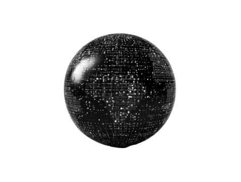 Isolated Abstract Globe with Glowing Network