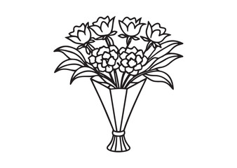 Flower bouquet silhouette vector