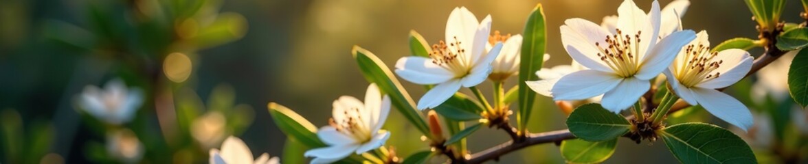 Fototapeta premium Lush eucalyptus flowers blooming in vibrant bushland setting, plant life, beauty