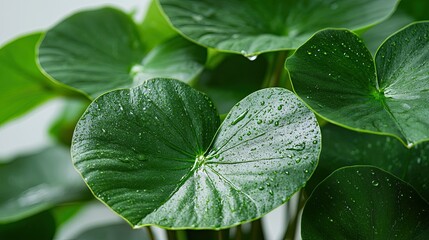 Large Water Drop on Green Leaf, Beautiful and Refreshing Close-Up of Nature's Wet Beauty 