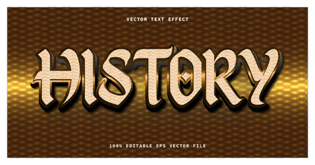 History 3d Text Effect vector eps