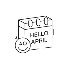Hello April Icon vector