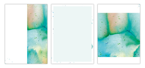 Abstraktes Aquarell Hintergrund Set für Poster, Einladungen, Flyer, Social Media, handgemalt