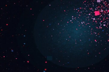 Moody dark distorted glitch background banner with digital noise and abstract pixelated patterns,  distorted,  background