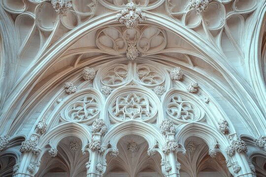 Intricate Gothic Doorways and Pointed Arches Showcasing Detailed Carvings in Historical Architecture