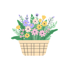 basket with flowers