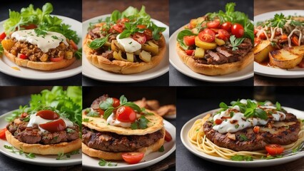 A collage of various delicious dishes arranged side by side,