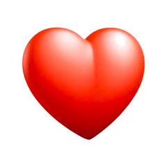 3D Shiny Red Heart Symbol Representing Love, Passion, Affection, and Romance for Valentine's Day, Emotions, and Relationships
