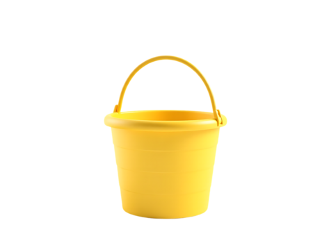 Yellow bucket toy with handle