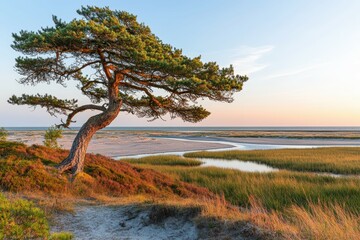 Close-up of cherry blossoms branches with flowers. Beautiful simple AI generated image