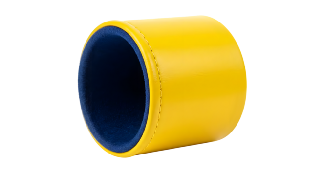 Bright Yellow Protective Sleeve for Items with Blue Interior, Perfect for Versatile Storage Solutions and Visual Appeal in Everyday Settings