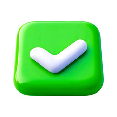 3D Green Checkmark Icon – Verified Approval, Success Confirmation, Task Completion, and Validation Symbol for UI, UX, and Digital Interfaces, checkmark icon, green check, success icon