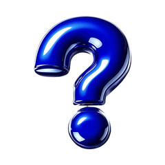Blue 3D Question Mark – Glossy Inquiry Symbol for FAQ, Help, and Problem-Solving Concepts, question mark, 3D question mark, blue question icon, FAQ symbol, help icon, inquiry symbol
