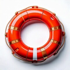 Life Guard Security Red Life Buoy Isolated