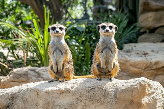 910 - meerkats. Beautiful simple AI generated image