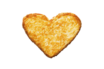 Heart-shaped grilled cheese sandwich on black, cut out
