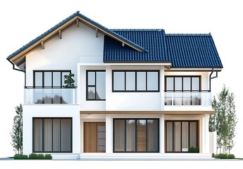 3D house model isolated on a white background