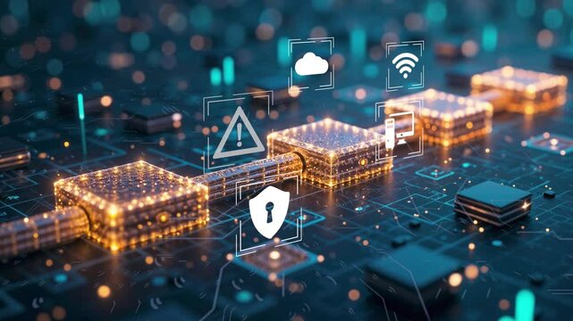 Cryptocurrency Transactions and Blockchain Data Flow in a Digital Network.