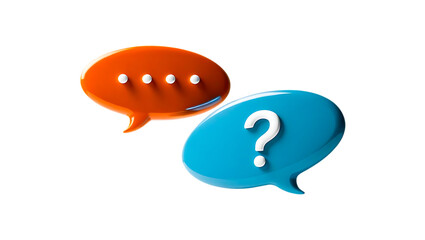 FAQ icon, Blue 3d question, Question mark 3d glossy icon, Question and answer , in speech could, 3D render, Question bubble, FAQ Speech Bubbles for Messaging, Communication