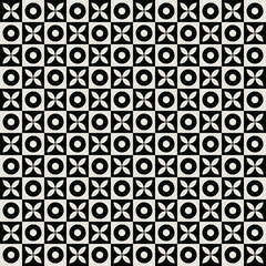 Mid century modern florals and circles pattern in black and white . Graphical illustration for a unique textiles and home décor.