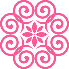 Seamless embroidery pattern of Hmong people in pink color in a beautiful contemporary style. Pattern design for carpets, clothing, fabrics, textures, wallpapers, wrapping, fashion.