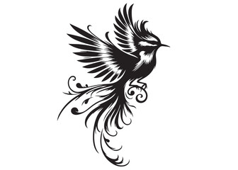 silhouette of a bird logo vector design, flying bird logo icon silhouette, feather with bird logo design black animal, silhouette of a black flying bird on white background	