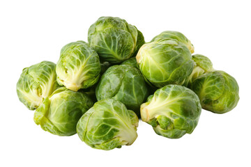 Fototapeta premium Fresh green brussels sprouts isolated on white background, cut out