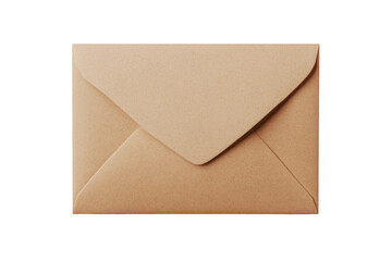 Brown paper envelope isolated on white background, cut out