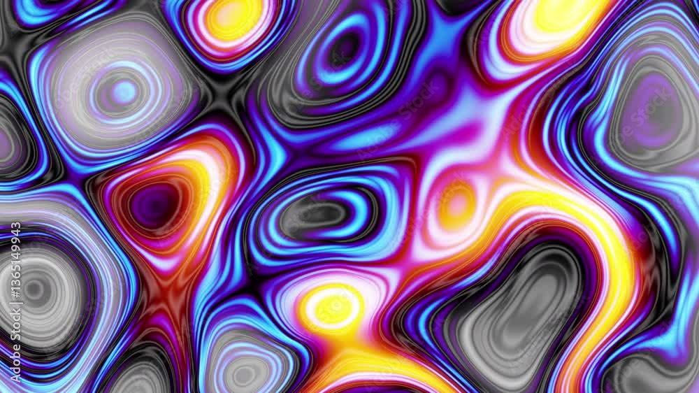 Aufkleber multicolored morphing liquid paint abstract loop glance background