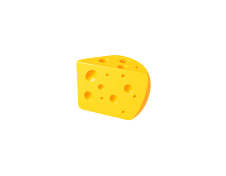 A cartoon cheese block with multiple holes. - Powered by Adobe