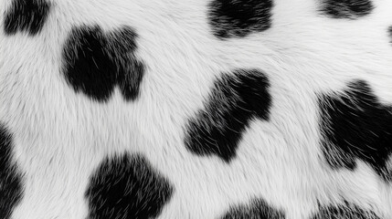 Monochrome Dalmatian black and white fur detailed pattern background with natural spots, animal-inspired Dalmatian print. 