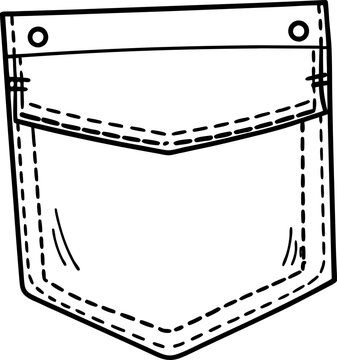 black and white pocket design clip art preview