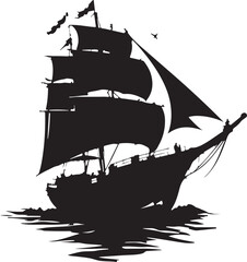 silhouette of a ship