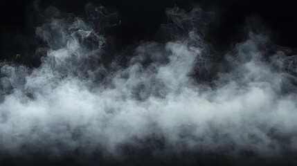 Fototapeta premium Dark Mysterious Fog or Smoke on Black Background