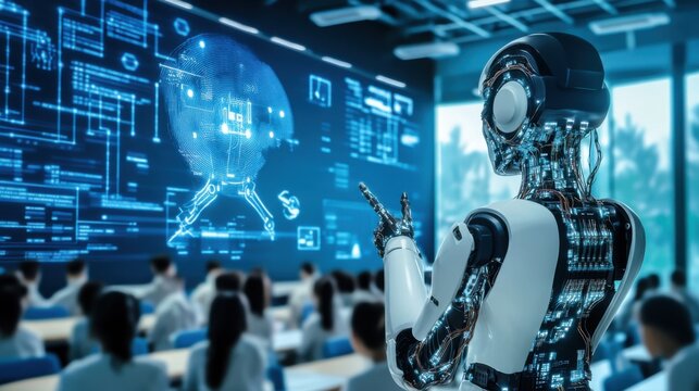 A machine learning developer applying AI for personalized marketing automation, office with marketing analytics and AI models visible, High-tech style