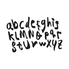 dry brush alphabet font set made by real brush grunge style vector, Isolated vector set